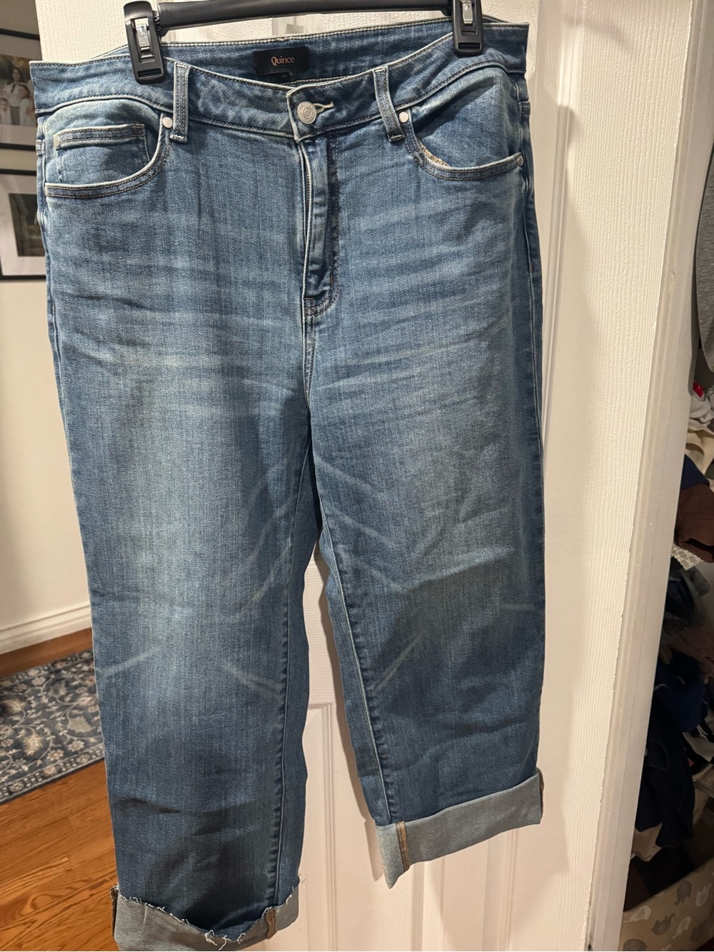 Quince Faded Blue Rolled-Hem Jeans